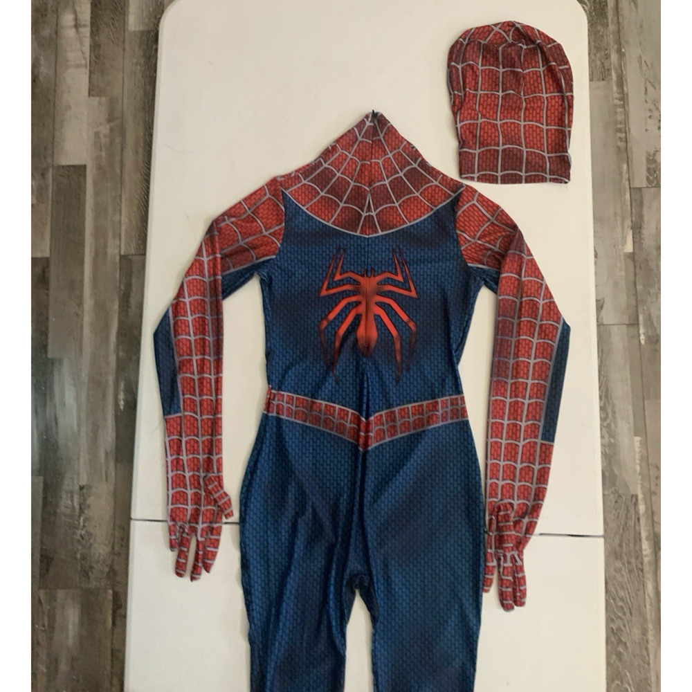 Spider-Man Size M Stretch Spandex Full Jumpsuit Adult/Kids Halloween Costume New - Picture 15 of 16
